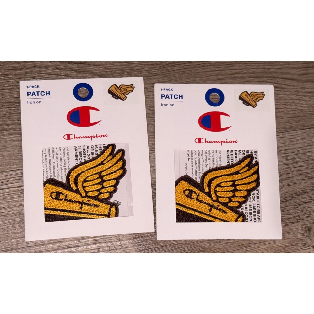 Champion Iron On Patch Bundle of 2 New in Packaging